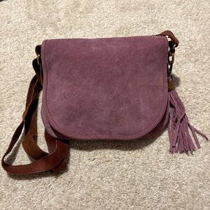 JOYN Crossbody Suede Purse Boho Purple